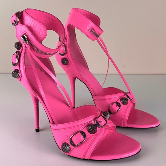 NEW BALENCIAGA REVOLVE PINK LEATHER SANDALS - Picture 2 of 16